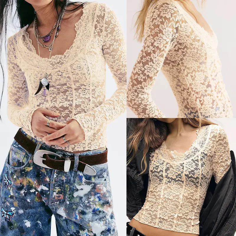 Floral Lace Long Sleeve Top