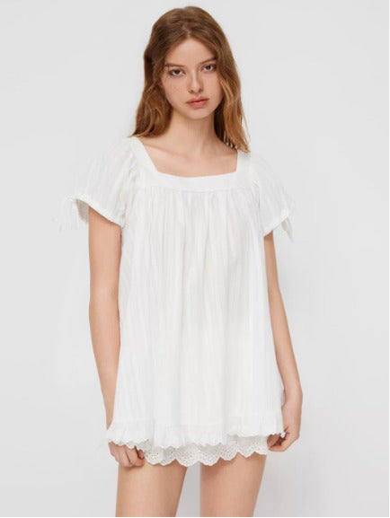Women’s Square Neck Ruffled Mini Dress